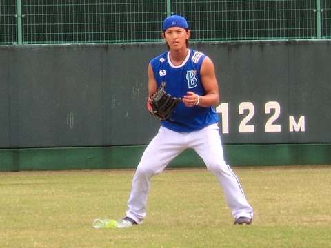 外野手守備練習