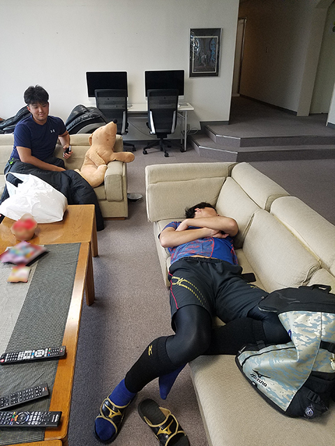 練習を終えた選手