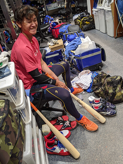 バットを磨いて