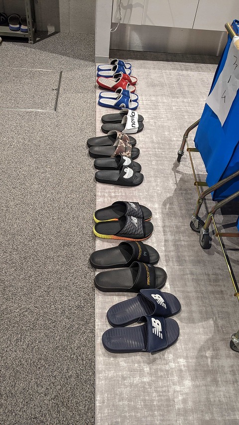 綺麗に並べられたスリッパたち