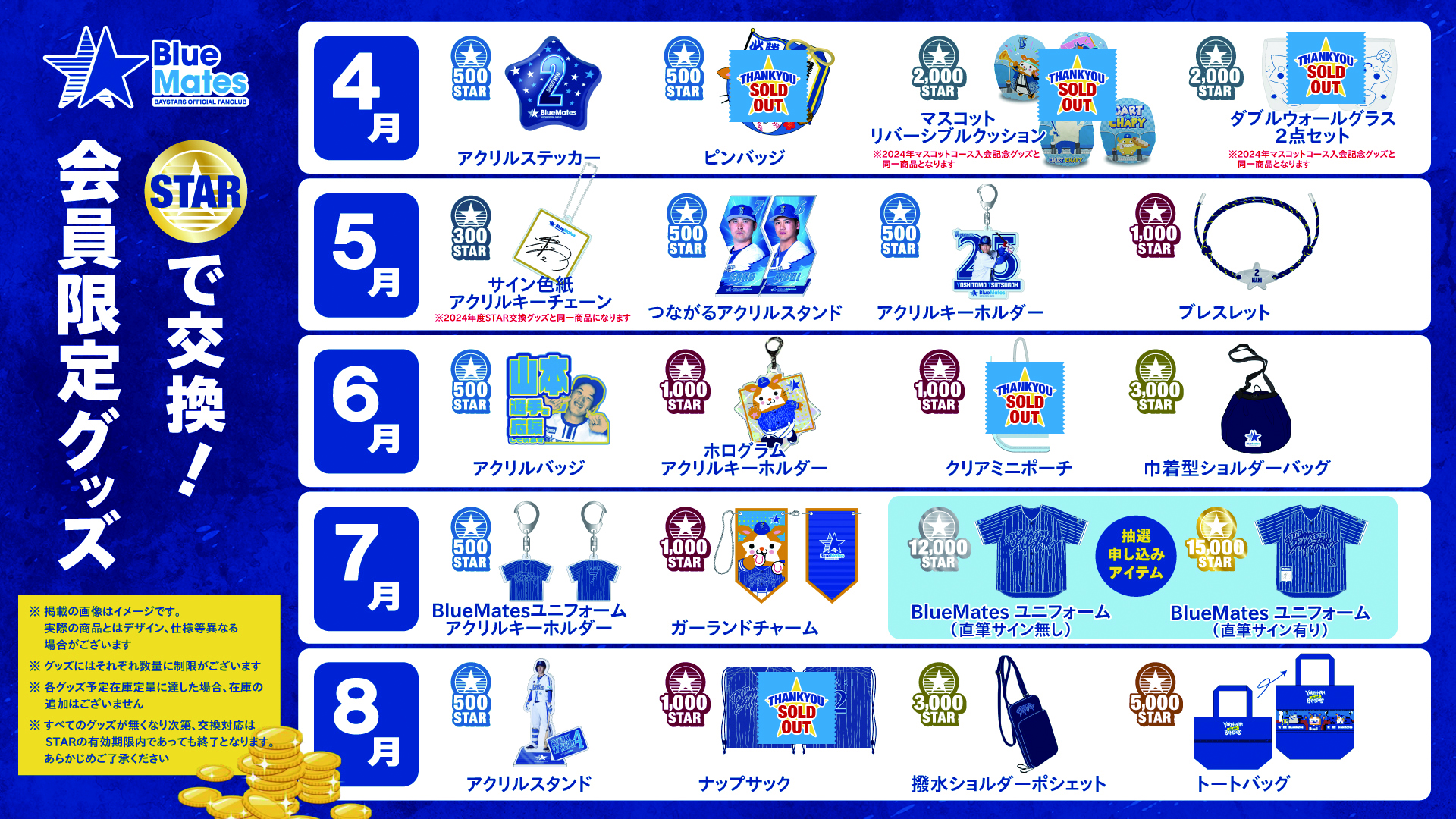 横浜DeNAベイスターズ⭐︎ジョイナス店限定販売ピンズセット 12/22(金)、ジョイナス限定マンスリーピンズセットを発売