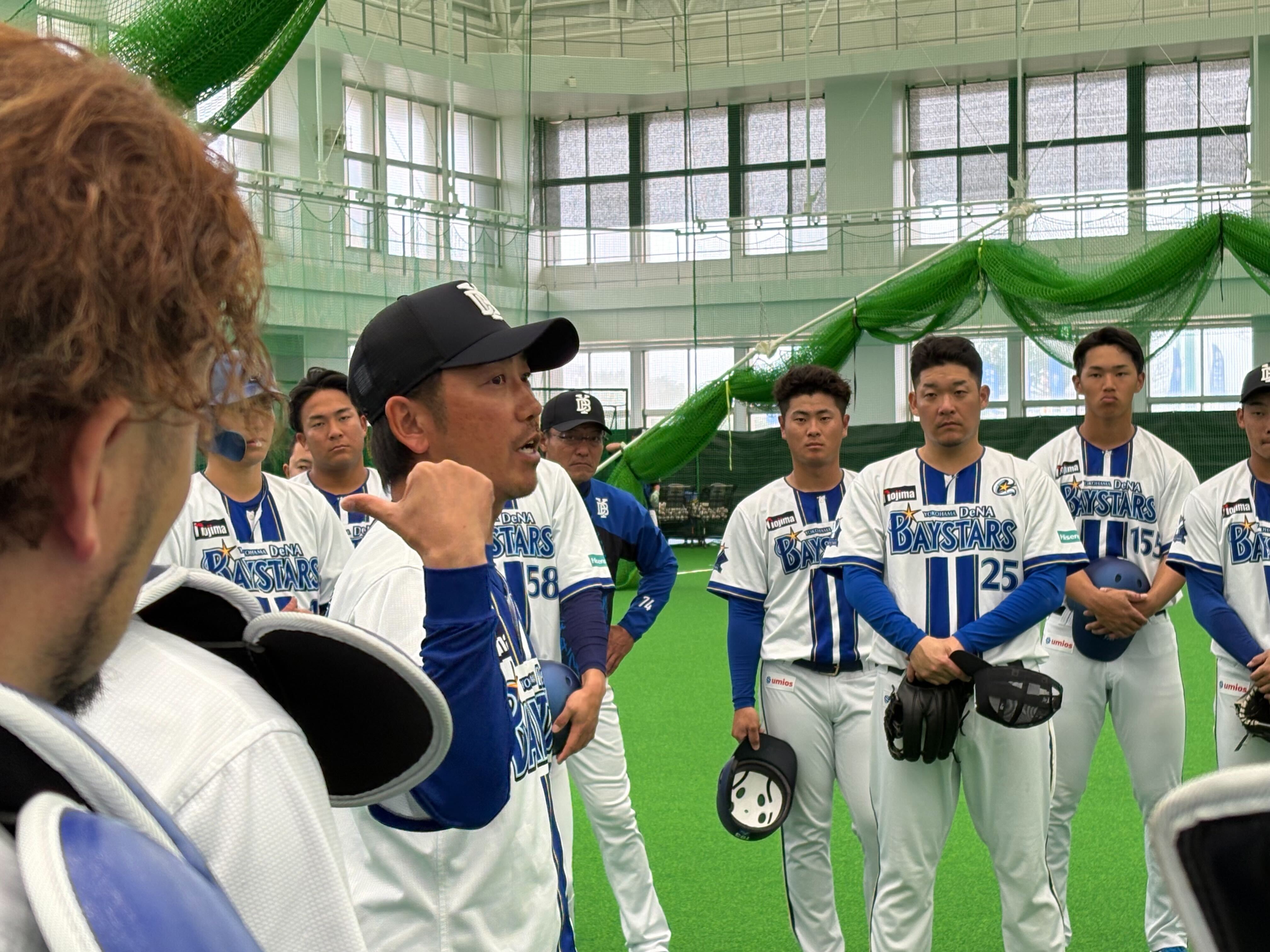 悪天候で室内練習！