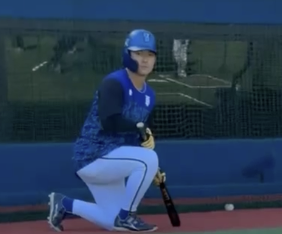 林のバント練習⚾️