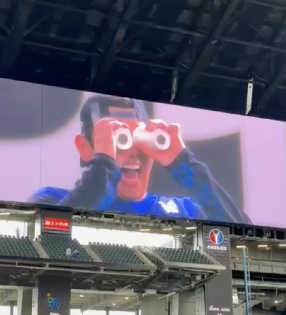 スクリーンに映る選手達👀